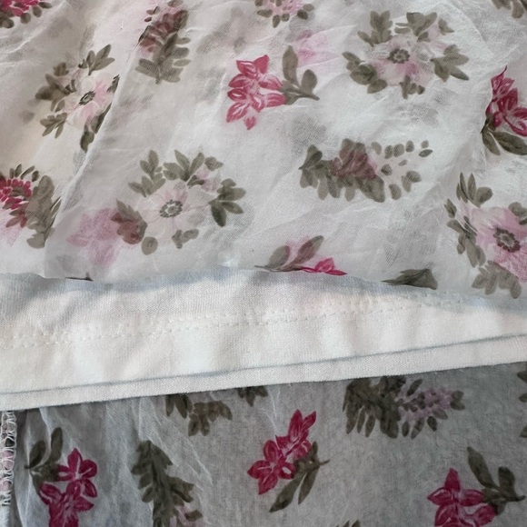 Dolce Ragazza Sz Small Pink Green Floral Cold Shoulder Top Made in Italy - Picture 6 of 8